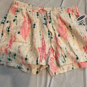 Old Navy High Waist Pink and Green Shorts